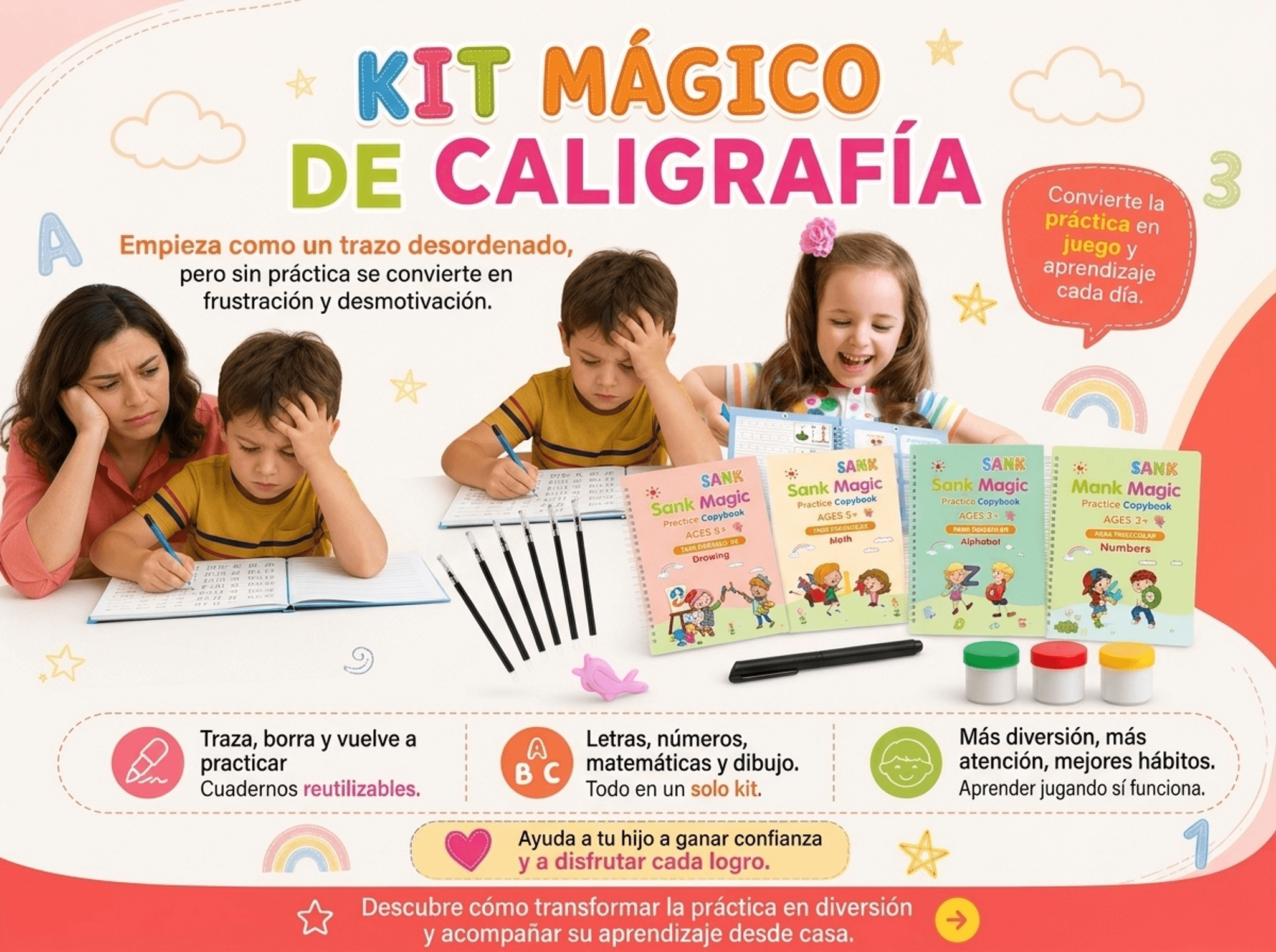 OFERTA 4 KITS MÁGICOS DE CALIGRAFÍA º